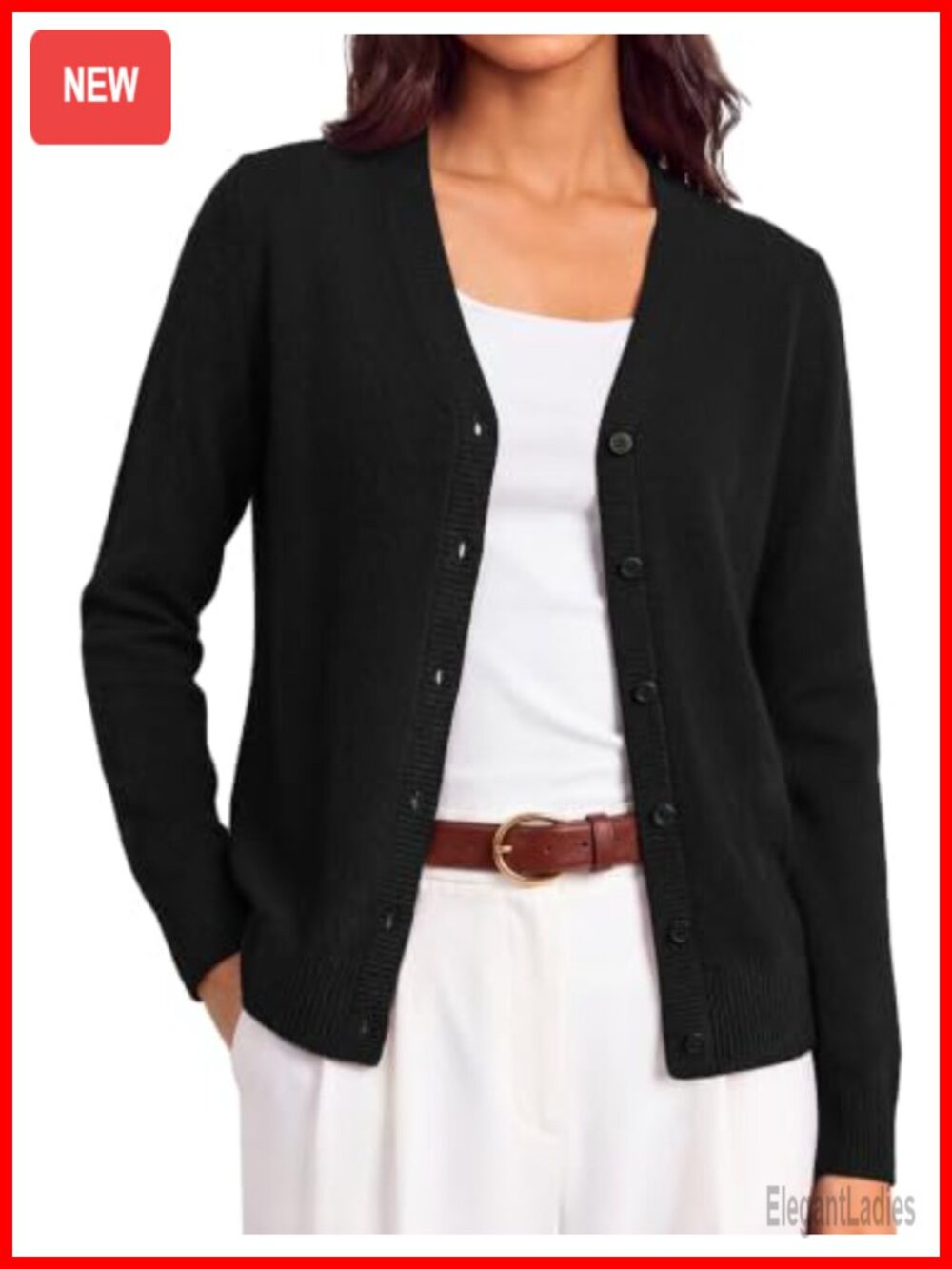Merino Wool Cashmere Blend Button-Up Cardigan Sweater Women Fall Layering